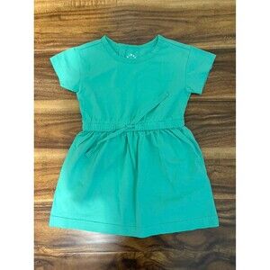 Primary Drawstring Waist Dress, Clover Green, Size 3T